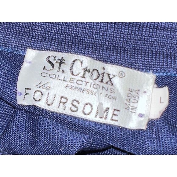 St Croix Collection For the Foursome Navy Golf Polo Size Large #8 - Picture 3 of 4